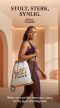 Happy Pride – Hvit gymbag med pridestriper