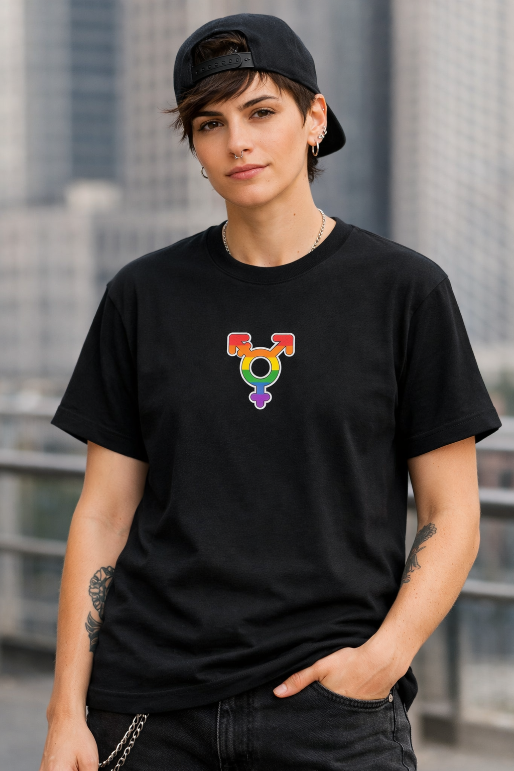 LGBTQIA+ Symbol T-skjorte – Synlig, stolt og her