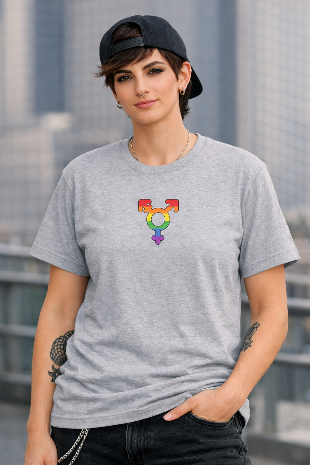 LGBTQIA+ Symbol T-skjorte – Synlig, stolt og her