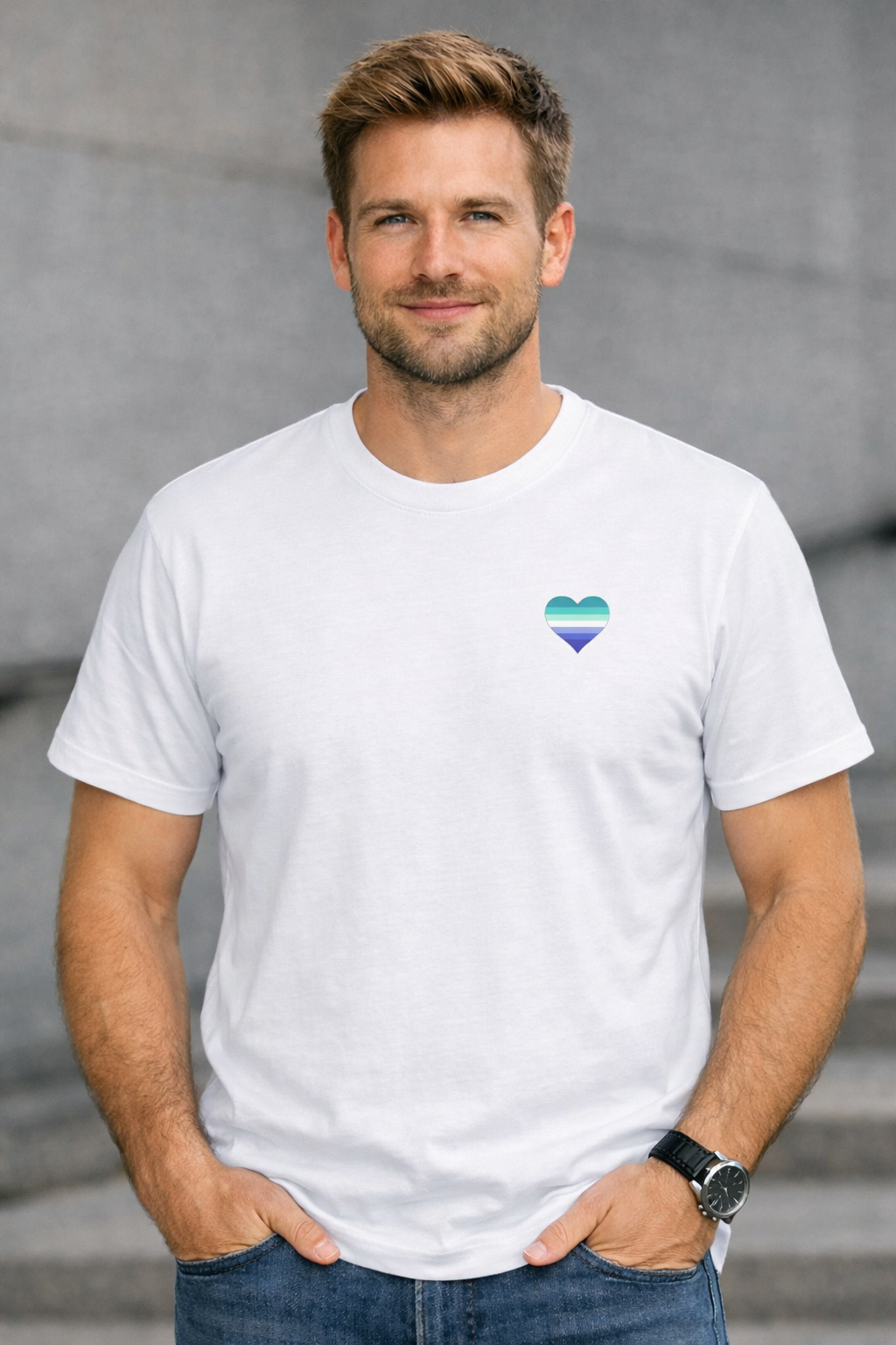 Gay Man Heart T-Shirt – Chest Print