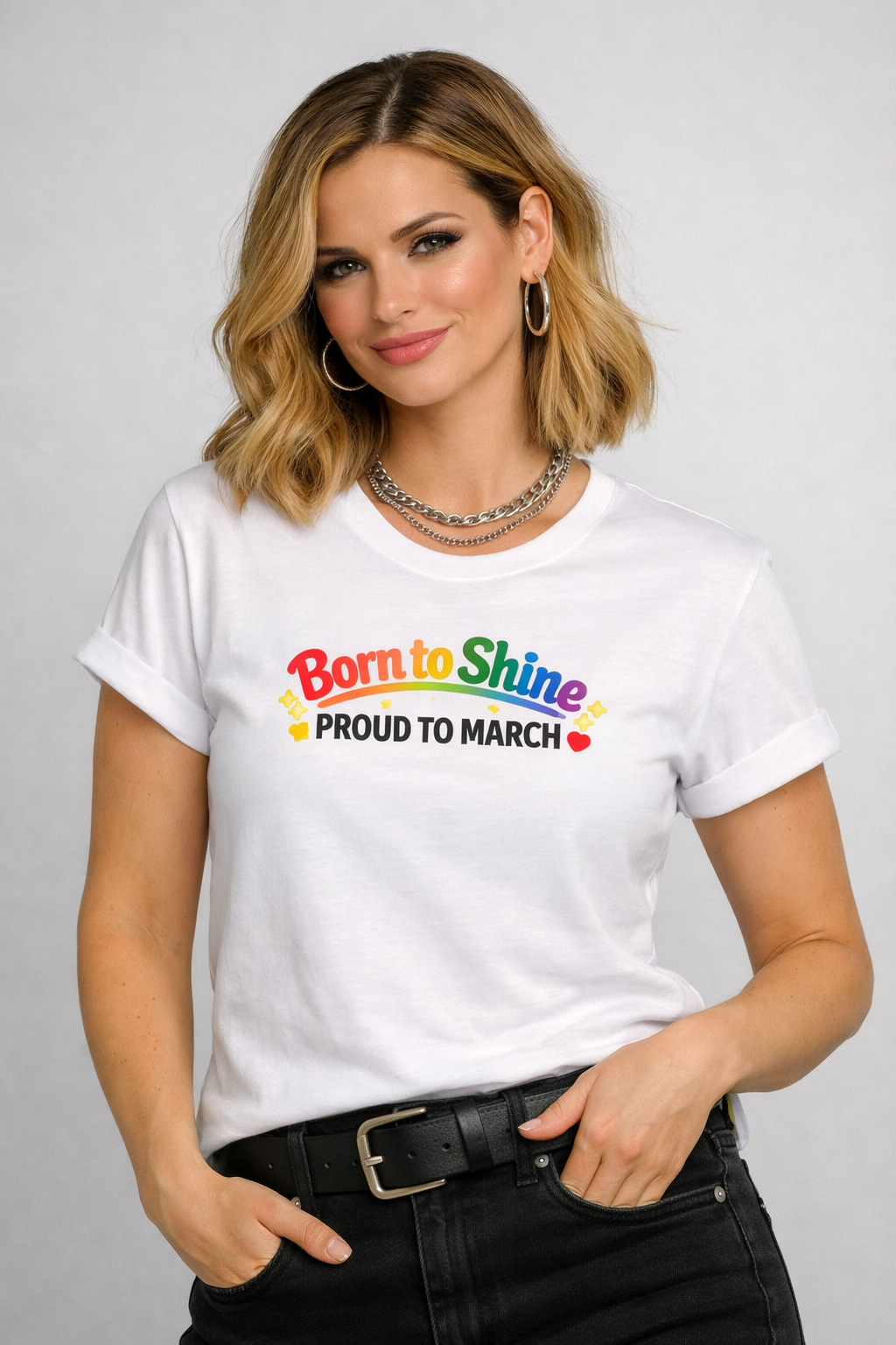 Born to Shine. Born to March. T-skjorte