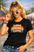 Love, Pride, Love – Retro 70-talls Pride T-skjorte