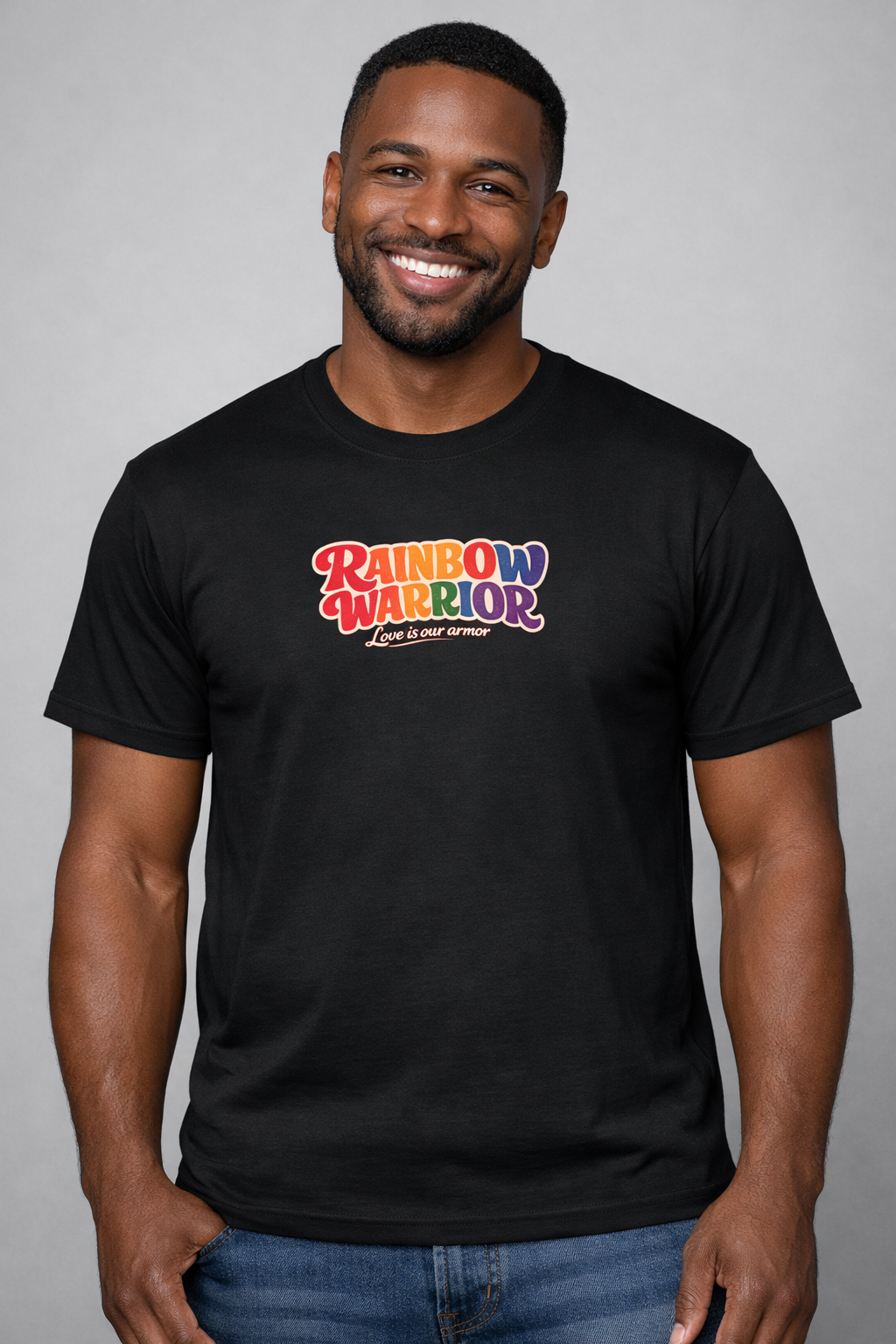 Rainbow Warrior – Love Is Our Armor T-skjorte Retro