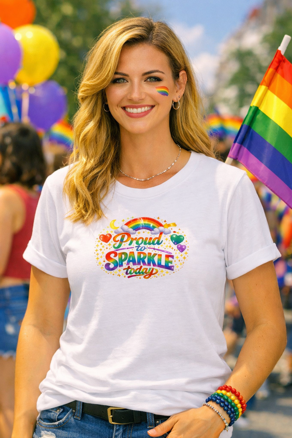 Proud to Sparkle Today – Pride T-skjorte