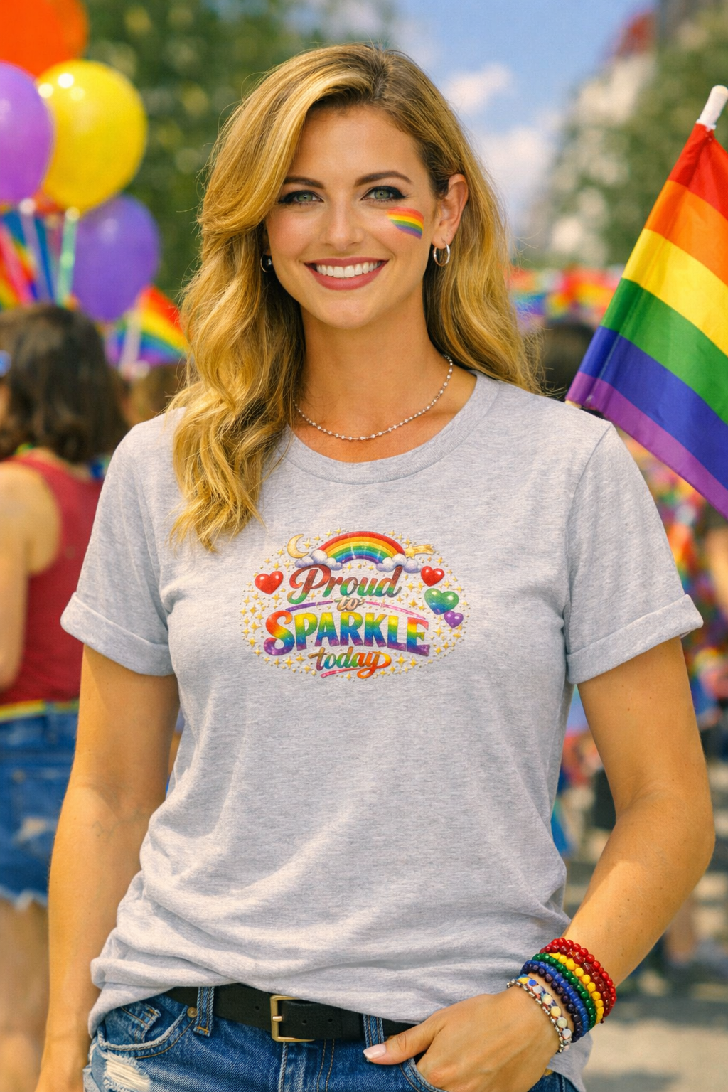 Proud to Sparkle Today – Pride T-skjorte