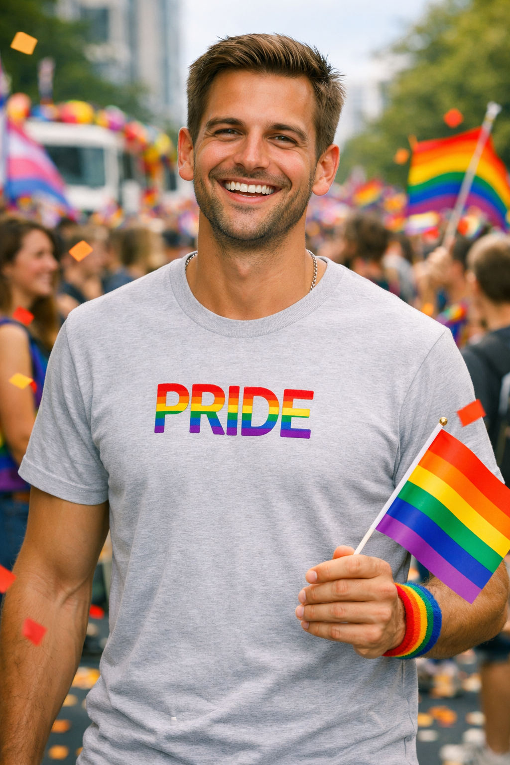 PRIDE – T-skjorte i regnbuens farger