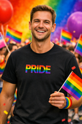 PRIDE – T-skjorte i regnbuens farger