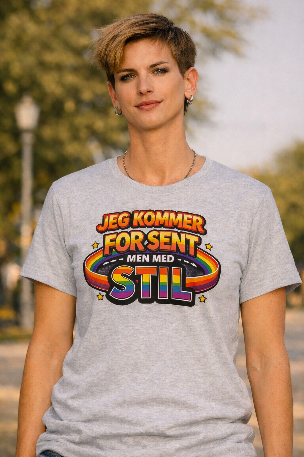Jeg kommer for sent, men med stil – Pride T-skjorte