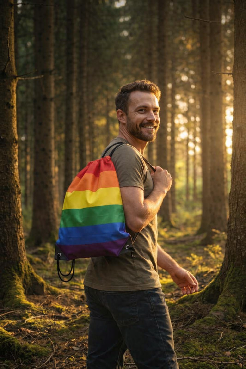 Pride i alle retninger – Gymbag med vannrette pridestriper