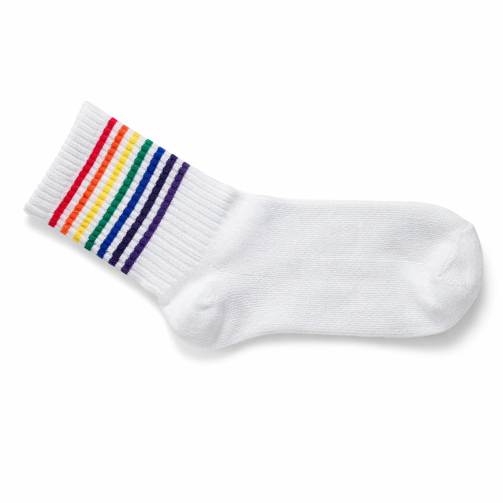 White Pride Stripe Socks