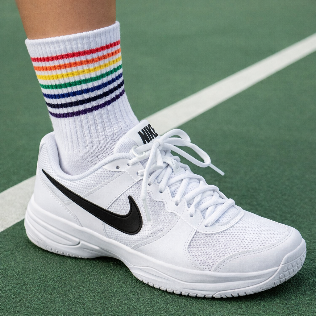 White Pride Stripe Socks