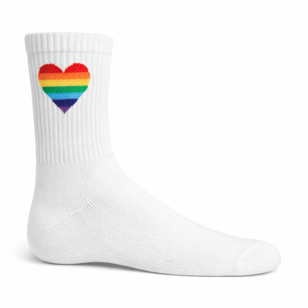 Pride Stripe Socks – Hvit Neon