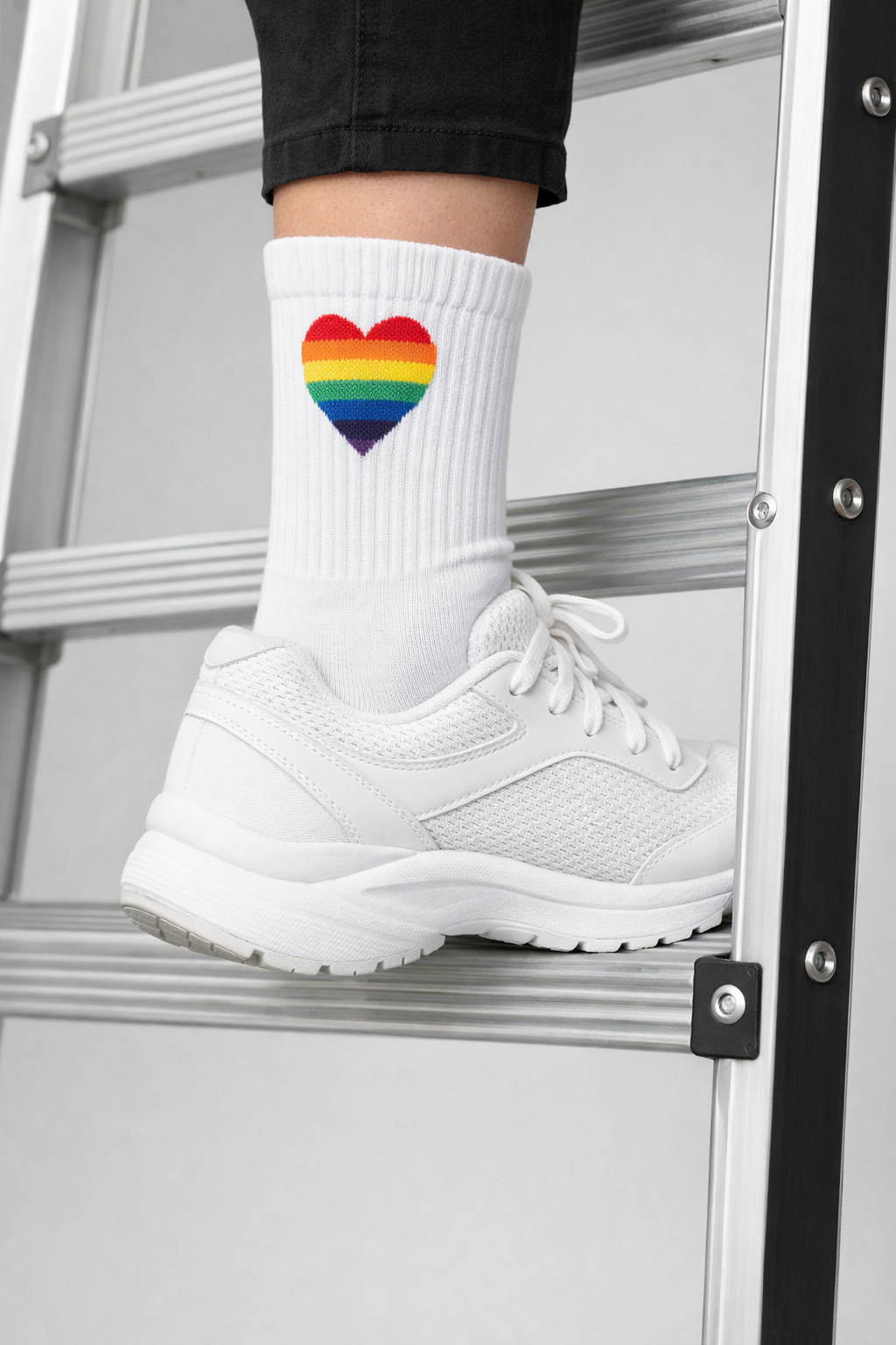 Pride Stripe Socks – Hvit Neon