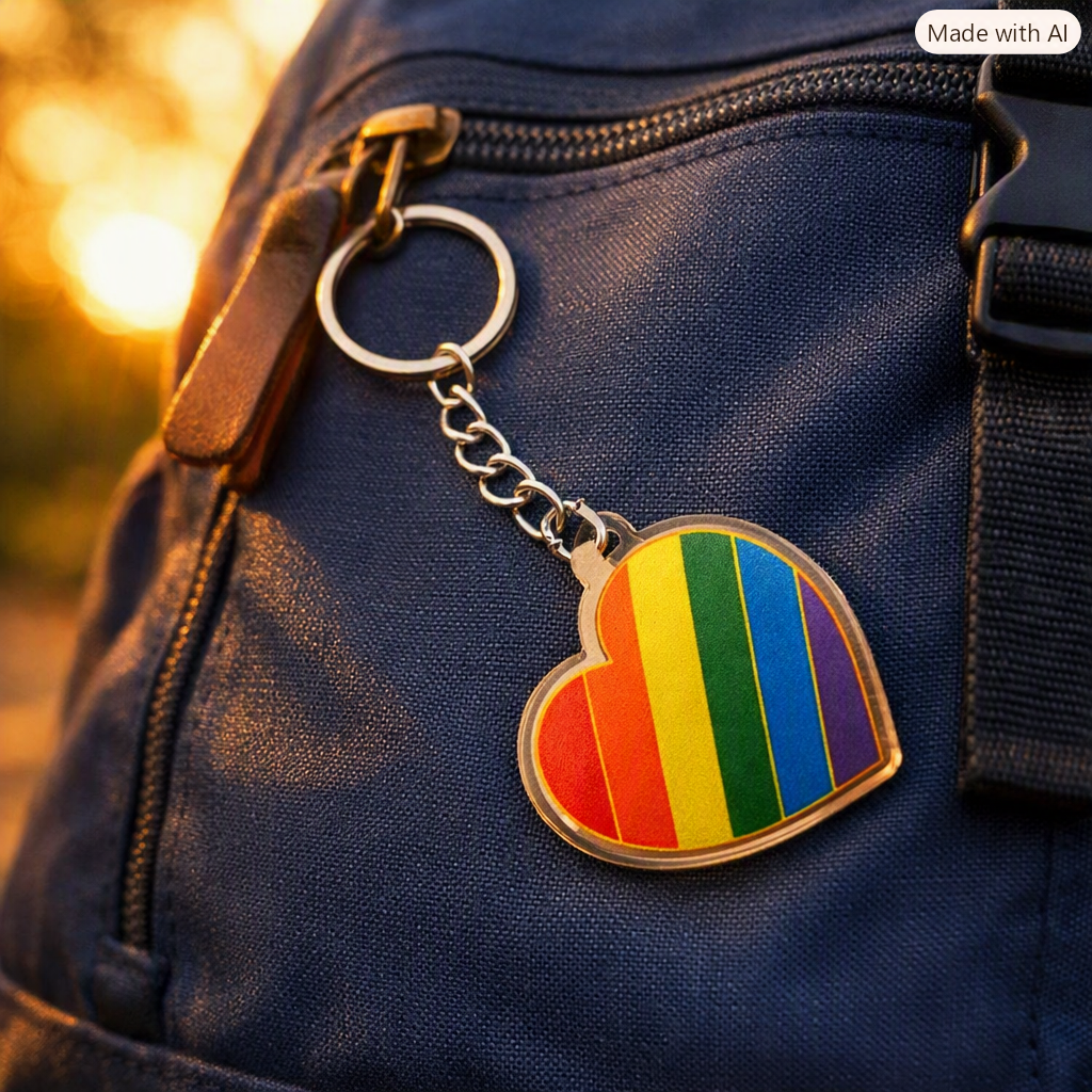 Nøkkelring med Pridehjerte