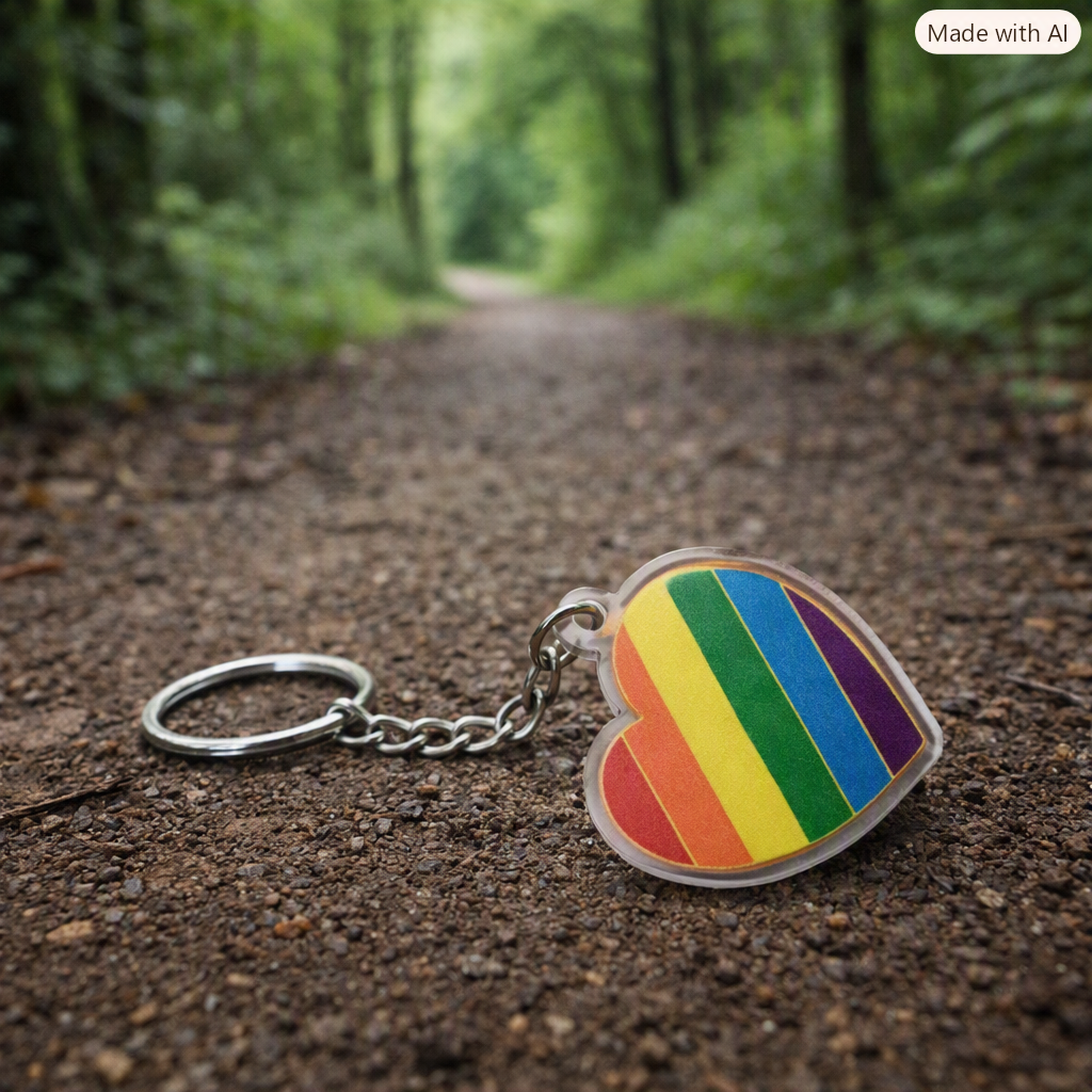 Nøkkelring med Pridehjerte