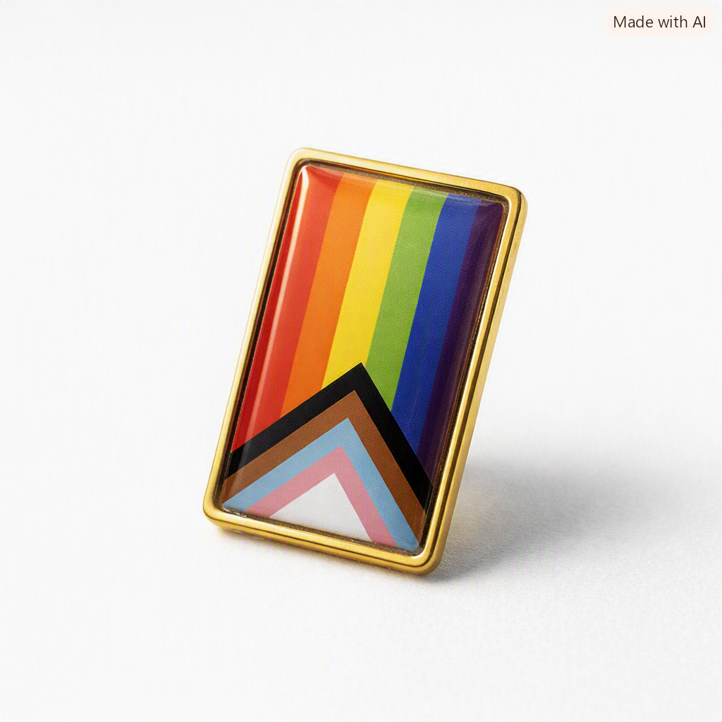 Pin med Progress Pride Flagg