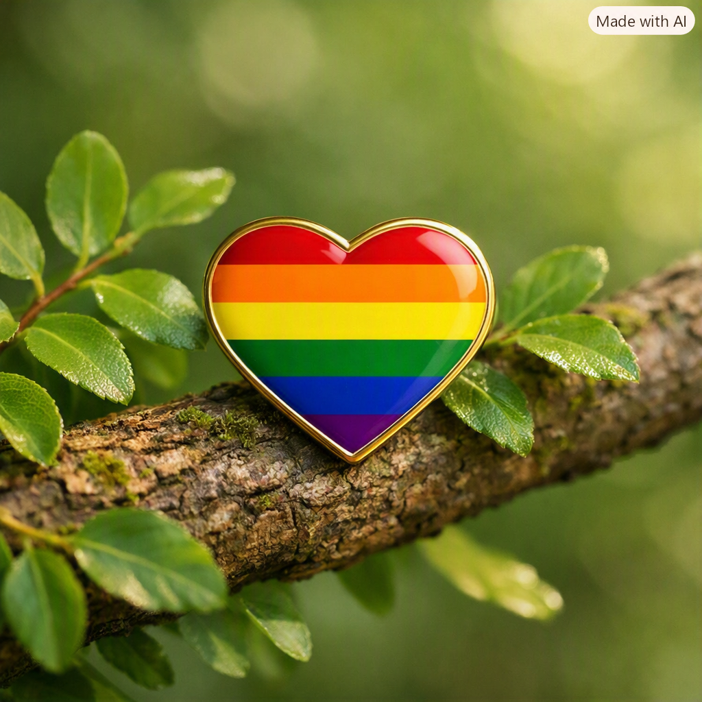 Hjerte Emalje Brosje – Pride