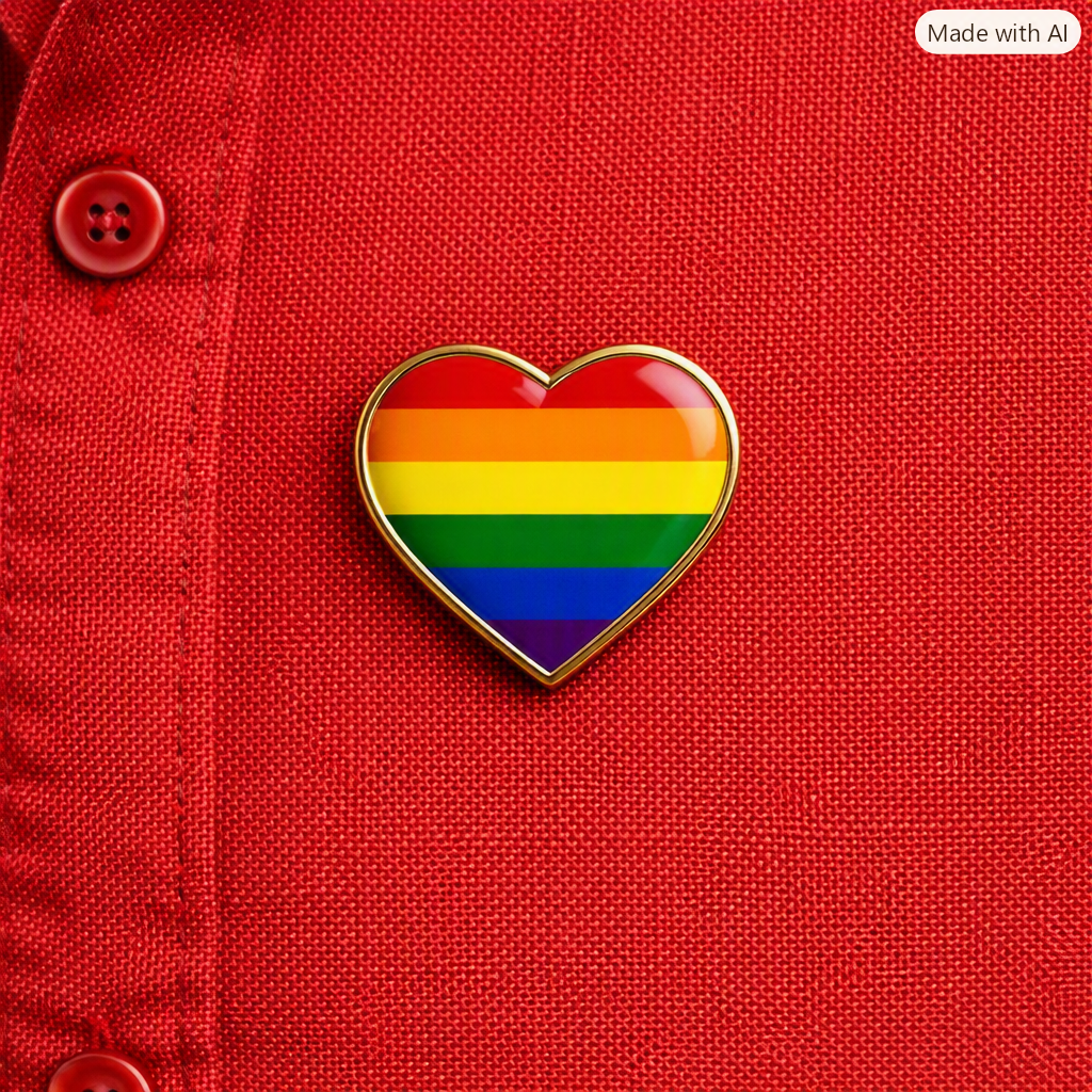 Hjerte Emalje Brosje – Pride