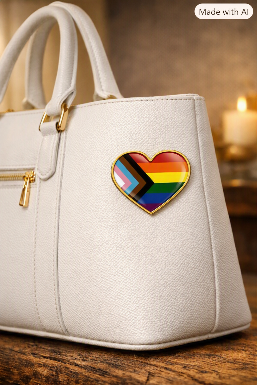 Progress Pride Hjerte Emalje Brosje