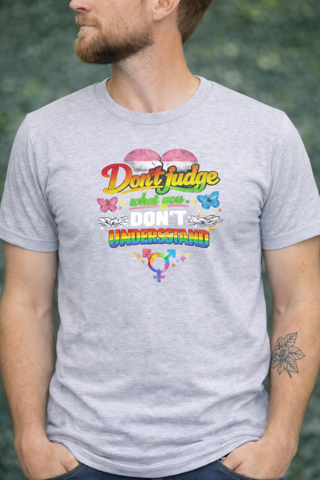 "Don't Judge What You Don't Understand" – Pride & Trans Flag Tee