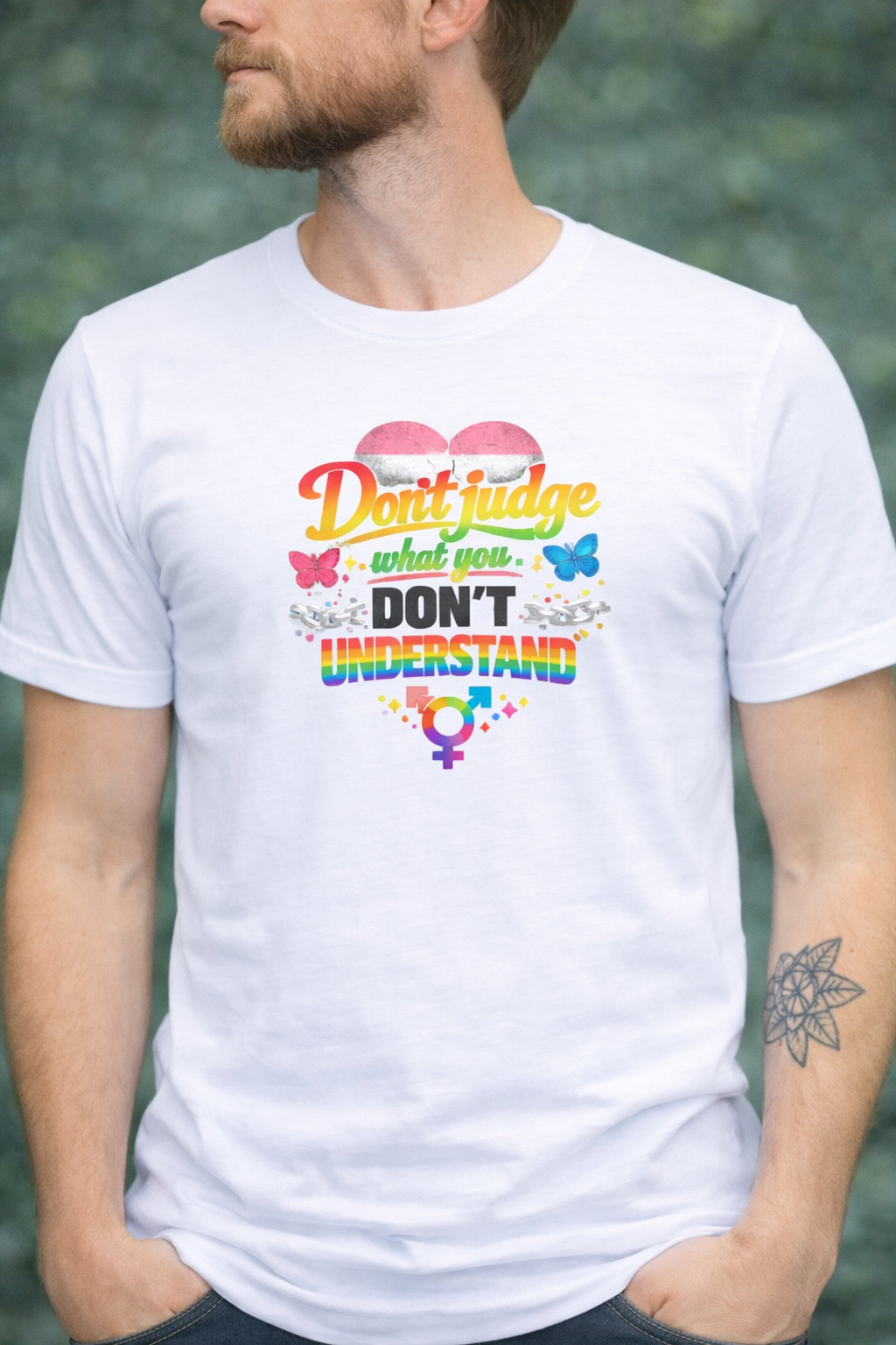 "Don't Judge What You Don't Understand" – Pride & Trans Flag Tee